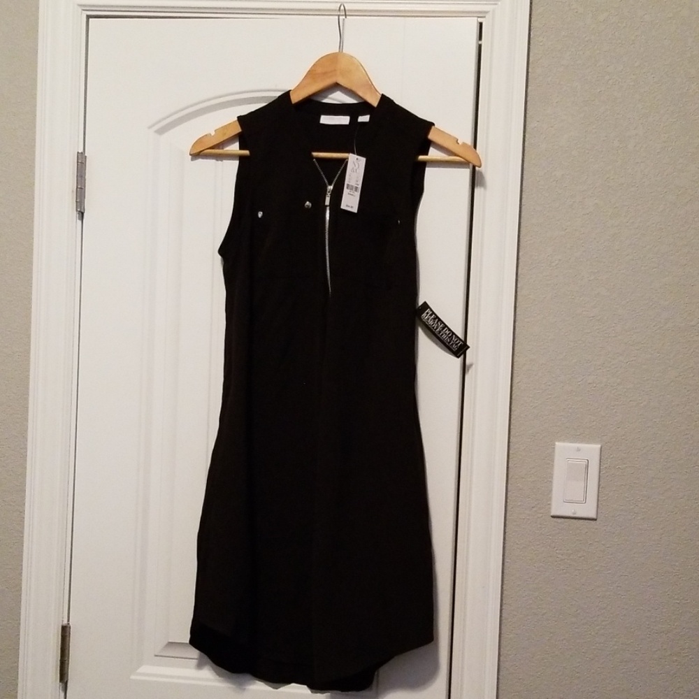 New York & Co Black Front Zipper Dress Size XS